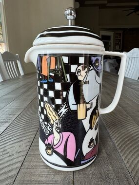 Chaleur Art Deco Modern Ladies Ceramic French Press Cafe Matt Walton Design